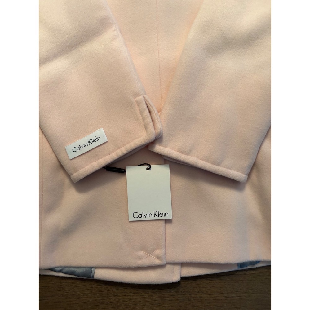 Calvin Klein Womens Pink Double Breasted Peacoat Wool Blend Jacket Size 10 NEW - Picture 7 of 13